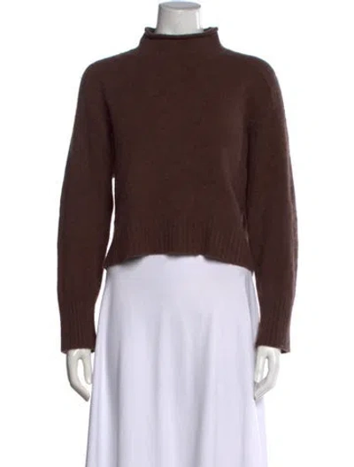 Pre-owned 360cashmere Cashmere Mock Neck Sweater In Brown