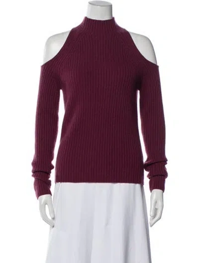 Pre-owned 360cashmere Cashmere Mock Neck Sweater In Burgundy