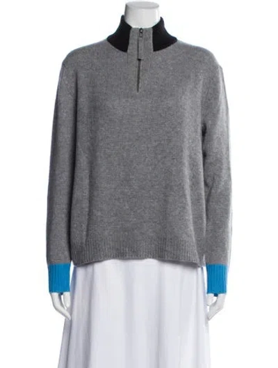 Pre-owned 360cashmere Cashmere Mock Neck Sweater In Gray