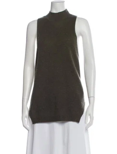 Pre-owned 360cashmere Cashmere Mock Neck Sweater In Green