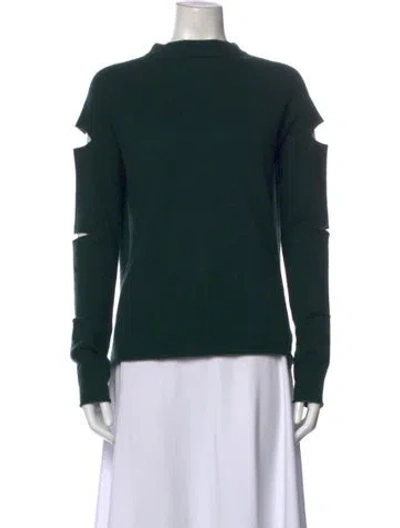 Pre-owned 360cashmere Cashmere Mock Neck Sweater In Green