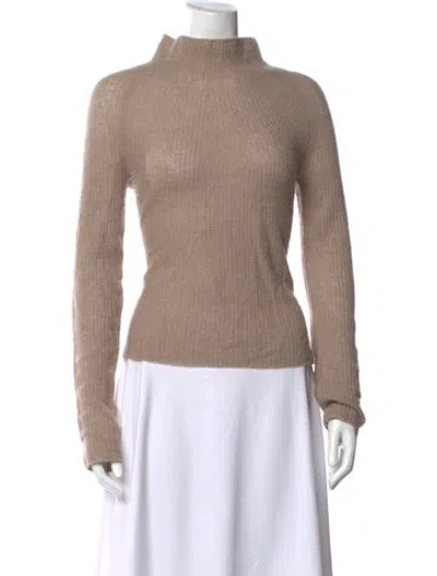 Pre-owned 360cashmere Cashmere Mock Neck Sweater In Neutrals