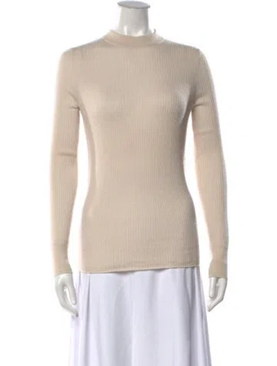 Pre-owned 360cashmere Cashmere Mock Neck Sweater In Neutrals