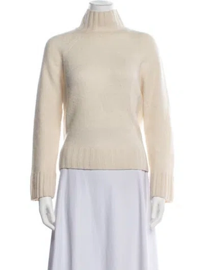 Pre-owned 360cashmere Cashmere Mock Neck Sweater In Neutrals