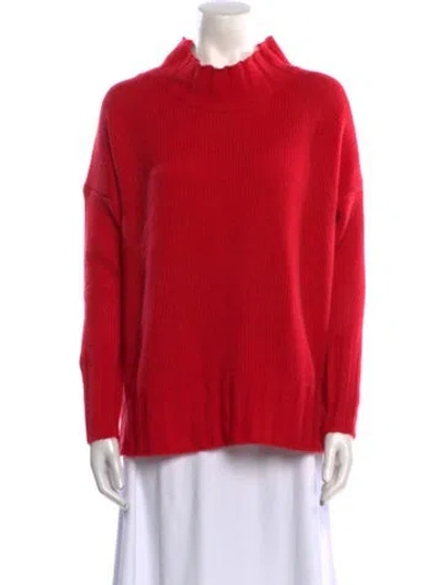 Pre-owned 360cashmere Cashmere Mock Neck Sweater In Red