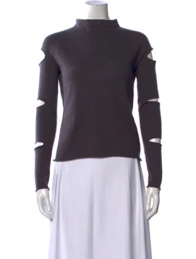 Pre-owned 360cashmere Cashmere Mock Neck Top In Grey