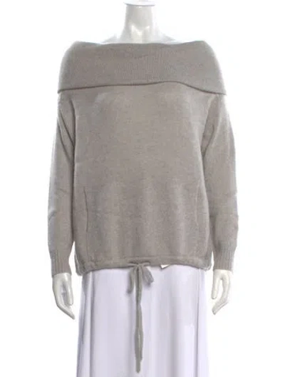 Pre-owned 360cashmere Cashmere Off-the-shoulder Sweater In Grey
