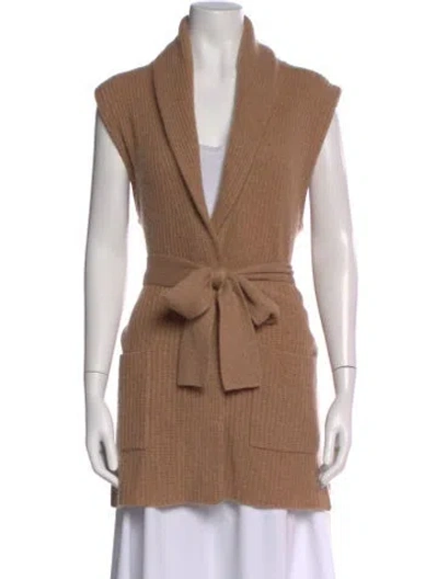 Pre-owned 360cashmere Cashmere Open Front Sweater In Brown
