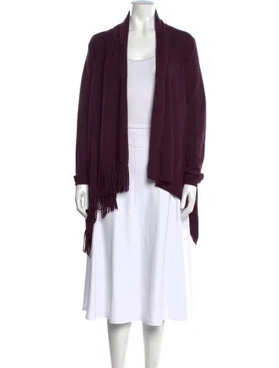 Pre-owned 360cashmere Cashmere Open Front Sweater In Burgundy/purple