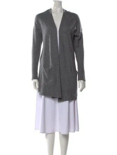Pre-owned 360cashmere Cashmere Open Front Sweater In Gray