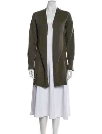 Pre-owned 360cashmere Cashmere Open Front Sweater In Green