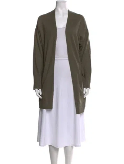 Pre-owned 360cashmere Cashmere Open Front Sweater In Green
