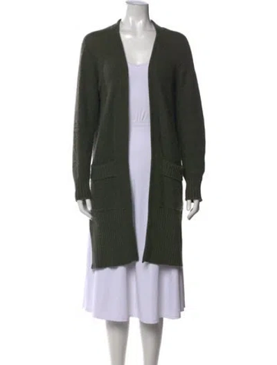 Pre-owned 360cashmere Cashmere Open Front Sweater In Green