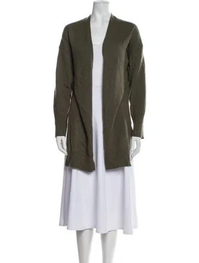 Pre-owned 360cashmere Cashmere Open Front Sweater In Green