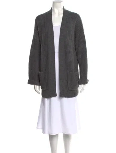 Pre-owned 360cashmere Cashmere Open Front Sweater In Grey