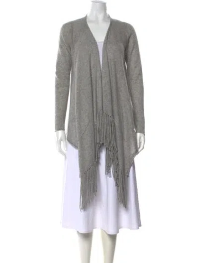 Pre-owned 360cashmere Cashmere Open Front Sweater In Grey