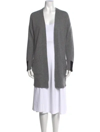 Pre-owned 360cashmere Cashmere Open Front Sweater In Grey