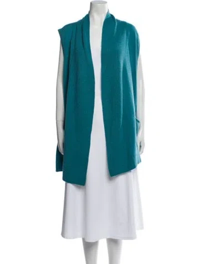 Pre-owned 360cashmere Cashmere Open Front Tunic In Blue
