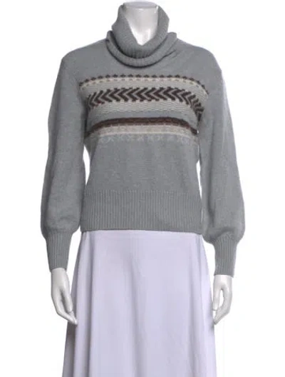Pre-owned 360cashmere Cashmere Patterned Sweater In Brown/grey