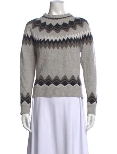 Pre-owned 360cashmere Cashmere Patterned Sweater In Grey