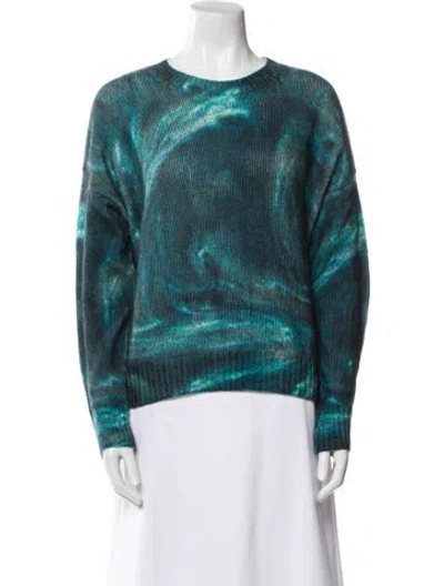 Pre-owned 360cashmere Cashmere Printed Sweater In Blue