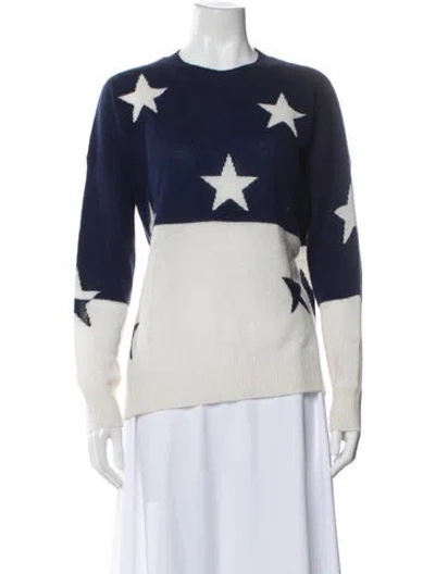 Pre-owned 360cashmere Cashmere Printed Sweater In Blue