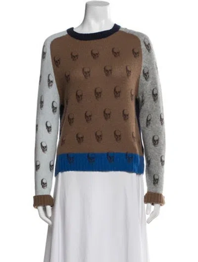 Pre-owned 360cashmere Cashmere Printed Sweater In Blue