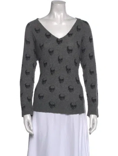 Pre-owned 360cashmere Cashmere Printed Sweater In Gray