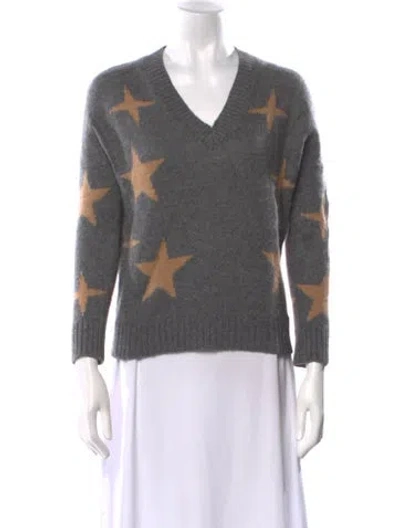 Pre-owned 360cashmere Cashmere Printed Sweater In Gray