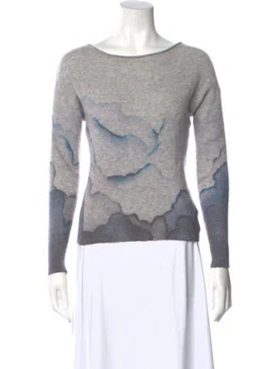 Pre-owned 360cashmere Cashmere Printed Sweater In Gray