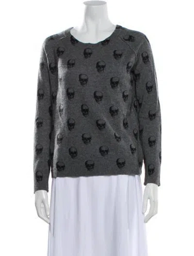 Pre-owned 360cashmere Cashmere Printed Sweater In Gray