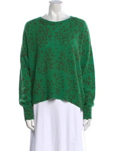Pre-owned 360cashmere Cashmere Printed Sweater In Green