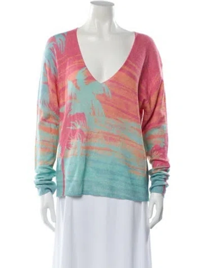 Pre-owned 360cashmere Cashmere Printed Sweater In Pink