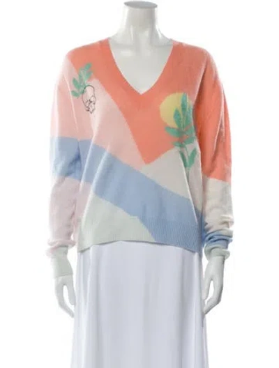 Pre-owned 360cashmere Cashmere Printed Sweater In Pink