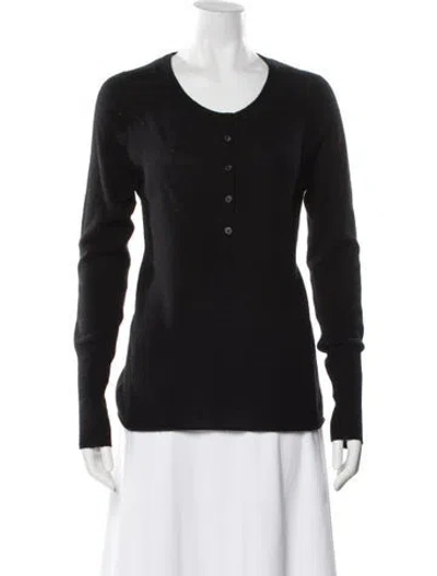 Pre-owned 360cashmere Cashmere Scoop Neck Sweater In Black