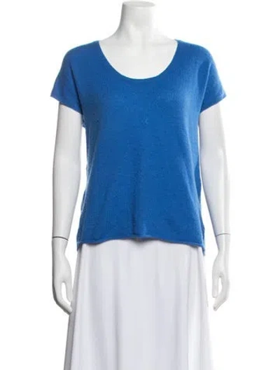 Pre-owned 360cashmere Cashmere Scoop Neck Sweater In Blue