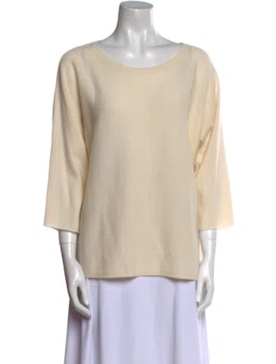 Pre-owned 360cashmere Cashmere Scoop Neck Sweater In White