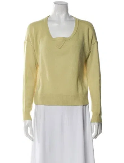 Pre-owned 360cashmere Cashmere Scoop Neck Sweater In Yellow