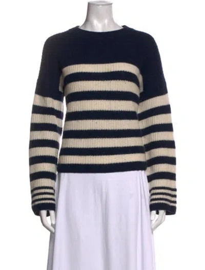 Pre-owned 360cashmere Cashmere Striped Sweater In Blue