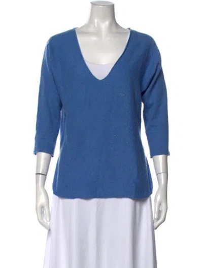 Pre-owned 360cashmere Cashmere Striped Sweater In Blue