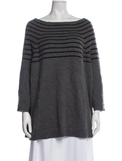 Pre-owned 360cashmere Cashmere Striped Sweater In Gray