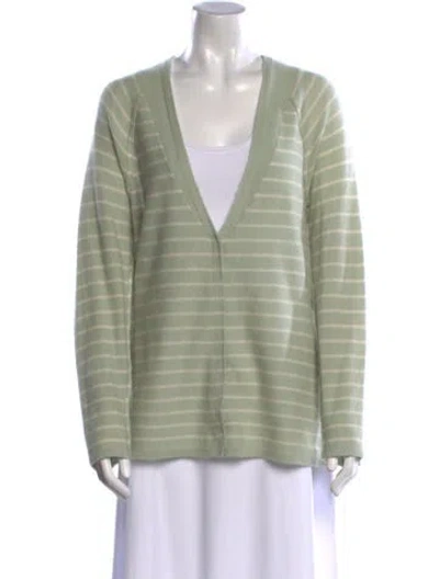 Pre-owned 360cashmere Cashmere Striped Sweater In Green