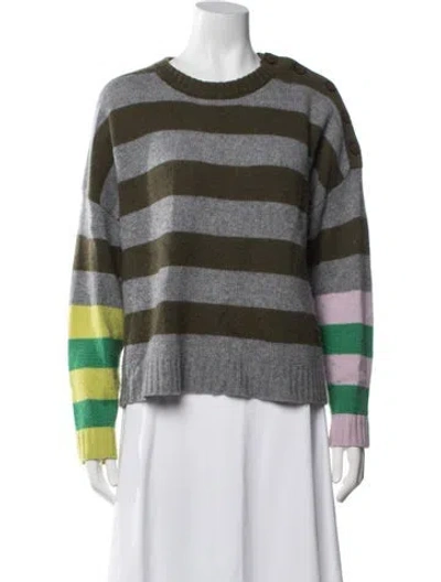 Pre-owned 360cashmere Cashmere Striped Sweater In Green