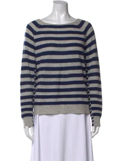 Pre-owned 360cashmere Cashmere Striped Sweater In Grey