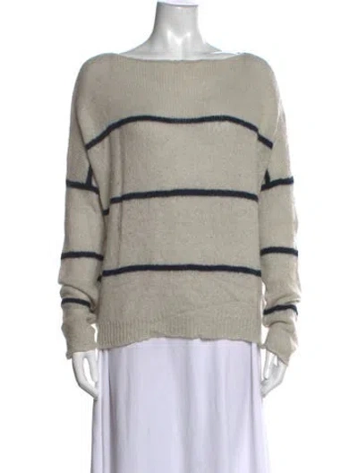 Pre-owned 360cashmere Cashmere Striped Sweater In Grey