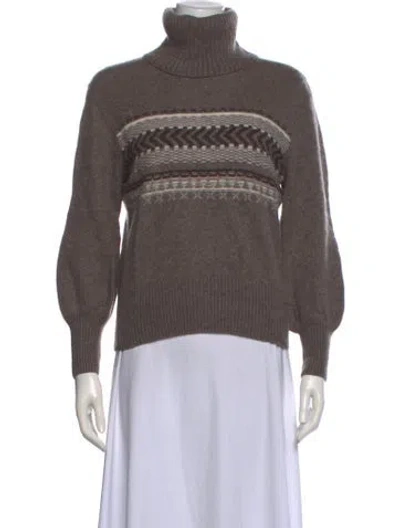 Pre-owned 360cashmere Cashmere Striped Sweater In Neutral