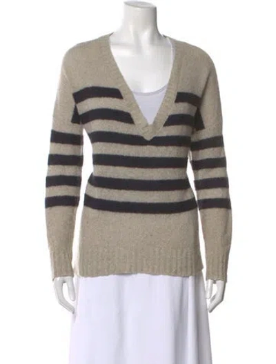 Pre-owned 360cashmere Cashmere Striped Sweater In Neutral