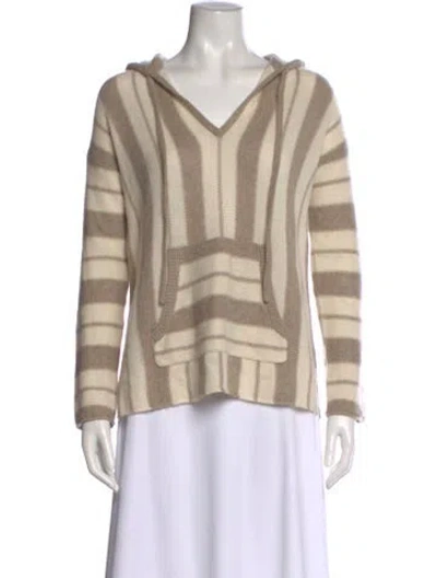 Pre-owned 360cashmere Cashmere Striped Sweater In Neutral