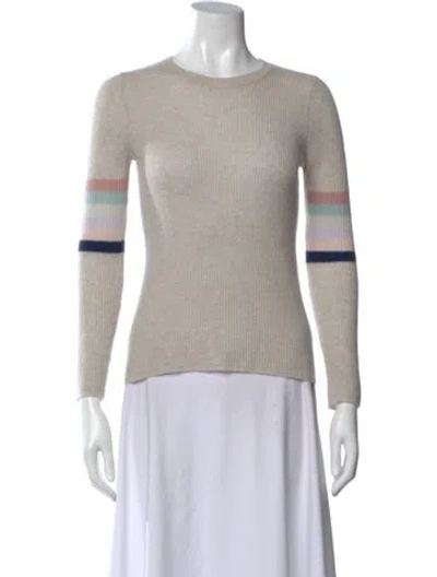 Pre-owned 360cashmere Cashmere Striped Sweater In Neutral