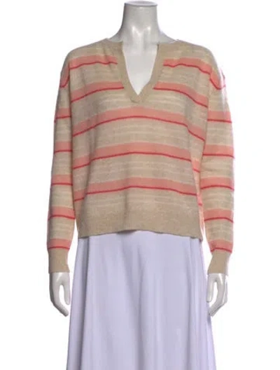 Pre-owned 360cashmere Cashmere Striped Sweater In Neutrals